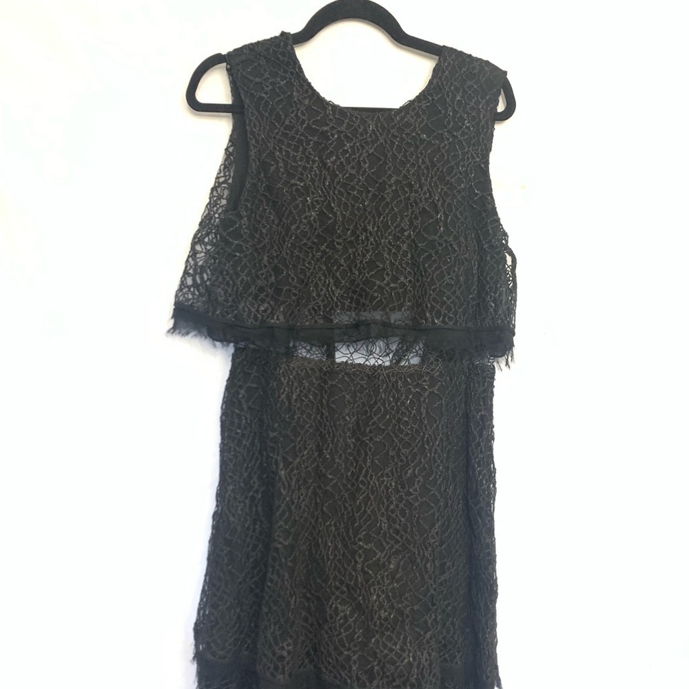 JONATHAN SIMKHAI LBD woman’s black Lace sheer Midi Dress size 8 occasion,wedding - Picture 4 of 8
